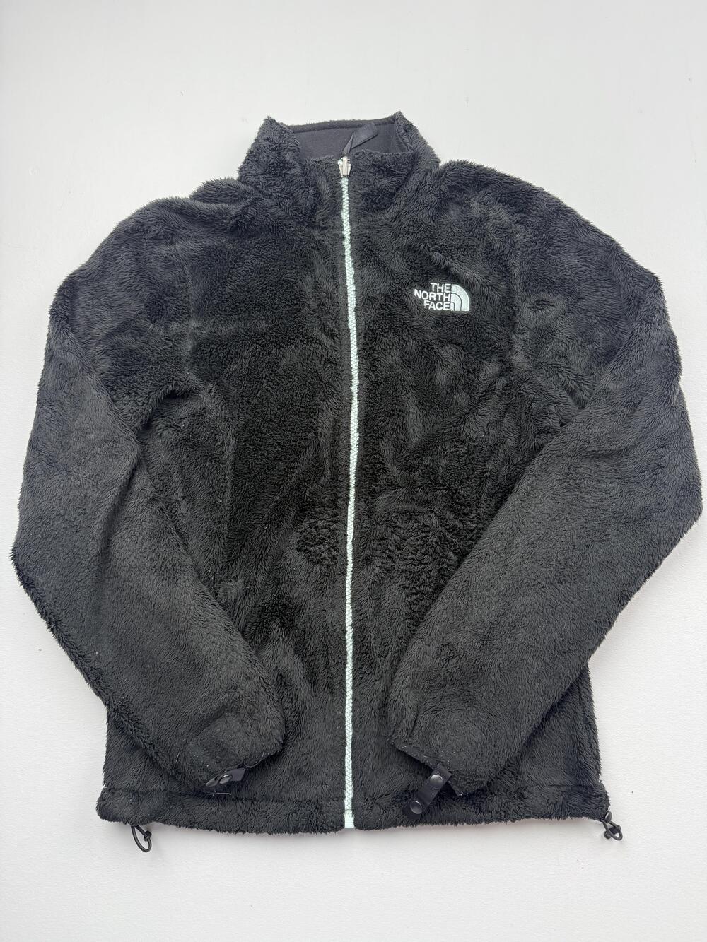 The North Face Plush Fleece Jacket Womens XS Black Full Zip Pockets Outdoor Warm